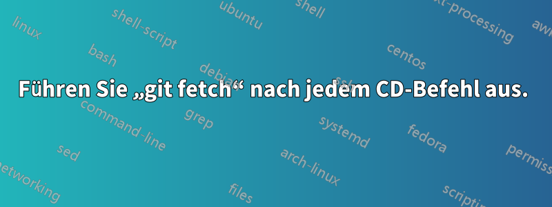 Führen Sie „git fetch“ nach jedem CD-Befehl aus.