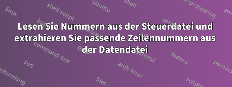 Lesen Sie Nummern aus der Steuerdatei und extrahieren Sie passende Zeilennummern aus der Datendatei