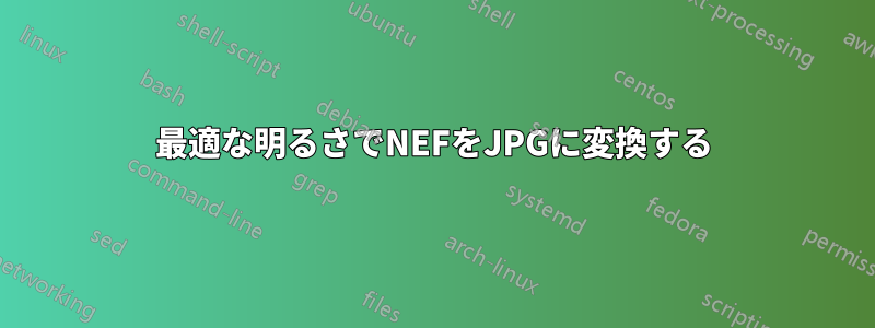 最適な明るさでNEFをJPGに変換する