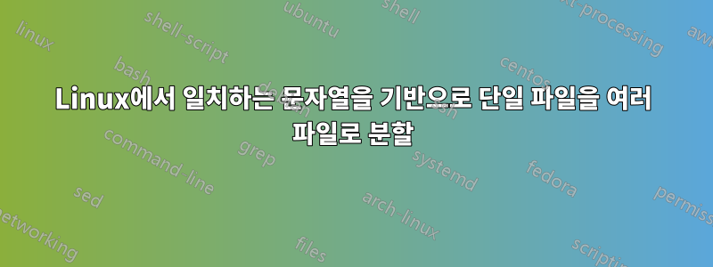 Linux에서 일치하는 문자열을 기반으로 단일 파일을 여러 파일로 분할