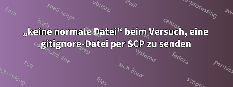 „keine normale Datei“ beim Versuch, eine .gitignore-Datei per SCP zu senden 