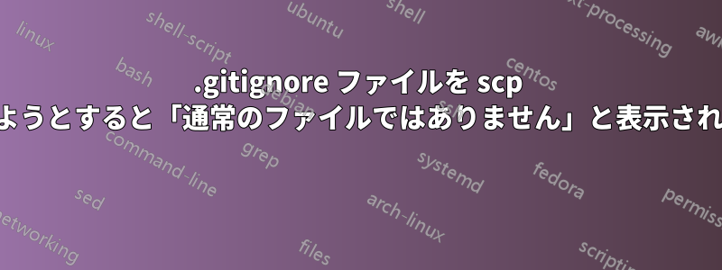 .gitignore ファイルを scp しようとすると「通常のファイルではありません」と表示される 