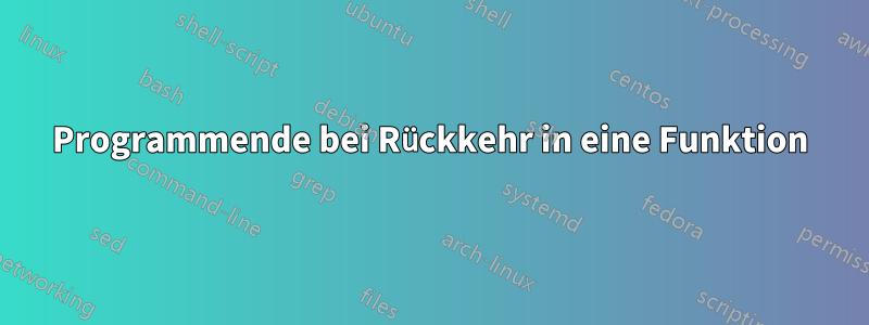 Programmende bei Rückkehr in eine Funktion