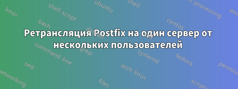 Ретрансляция Postfix на один сервер от нескольких пользователей