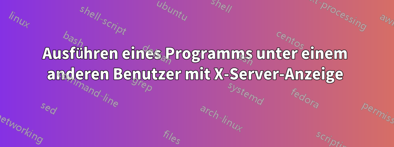 Ausführen eines Programms unter einem anderen Benutzer mit X-Server-Anzeige