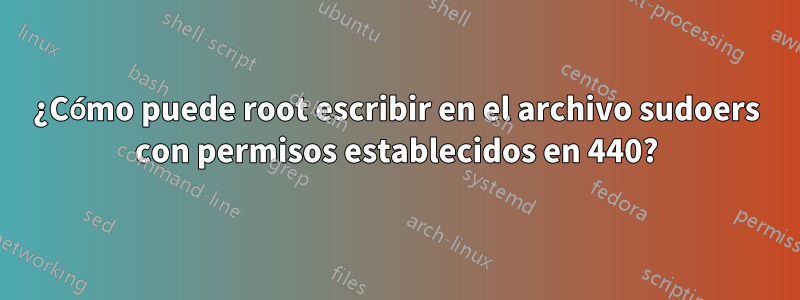 ¿Cómo puede root escribir en el archivo sudoers con permisos establecidos en 440?