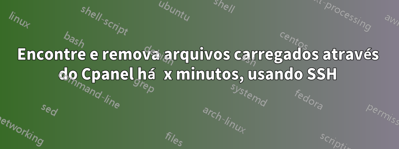 Encontre e remova arquivos carregados através do Cpanel há x minutos, usando SSH