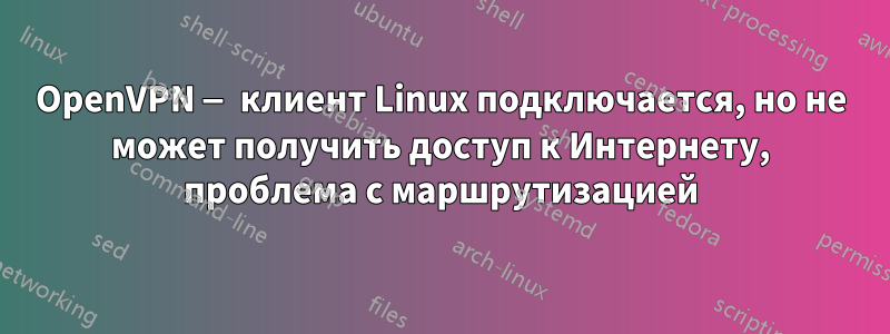 OpenVPN — клиент Linux подключается, но не может получить доступ к Интернету, проблема с маршрутизацией