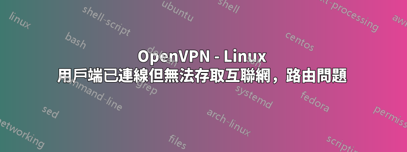 OpenVPN - Linux 用戶端已連線但無法存取互聯網，路由問題