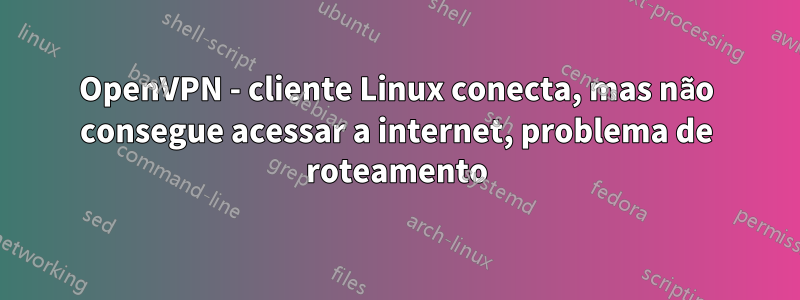 OpenVPN - cliente Linux conecta, mas não consegue acessar a internet, problema de roteamento