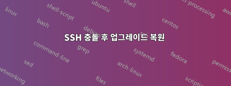 SSH 충돌 후 업그레이드 복원