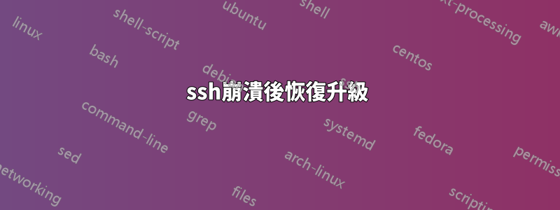 ssh崩潰後恢復升級