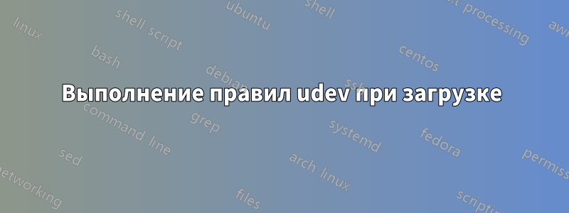 Выполнение правил udev при загрузке