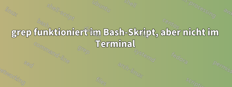 grep funktioniert im Bash-Skript, aber nicht im Terminal