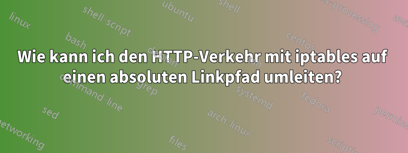 Wie kann ich den HTTP-Verkehr mit iptables auf einen absoluten Linkpfad umleiten?