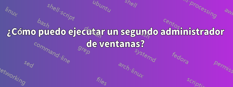 ¿Cómo puedo ejecutar un segundo administrador de ventanas?