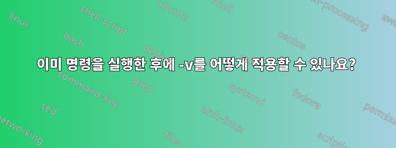 이미 명령을 실행한 후에 -v를 어떻게 적용할 수 있나요?