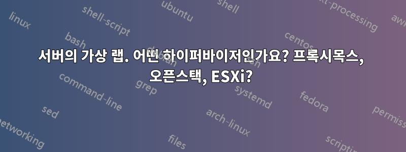 서버의 가상 랩. 어떤 하이퍼바이저인가요? 프록시목스, 오픈스택, ESXi?