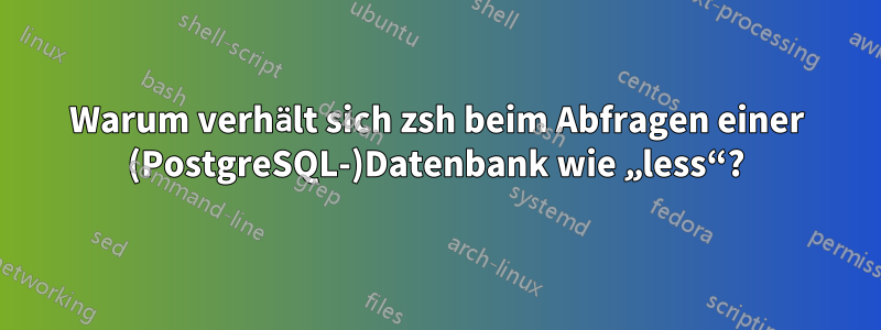 Warum verhält sich zsh beim Abfragen einer (PostgreSQL-)Datenbank wie „less“?