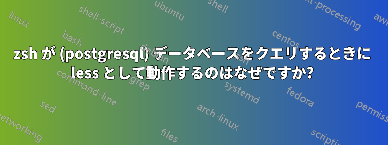 zsh が (postgresql) データベースをクエリするときに less として動作するのはなぜですか?