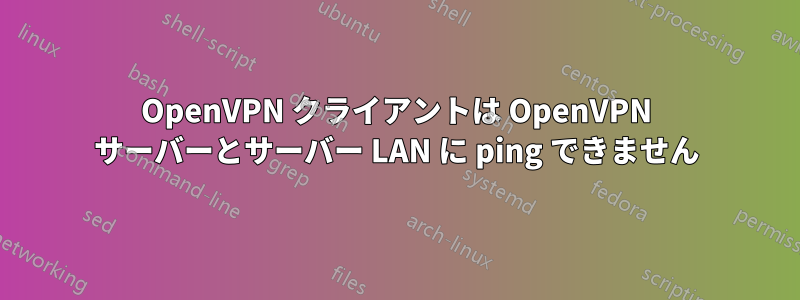 OpenVPN クライアントは OpenVPN サーバーとサーバー LAN に ping できません
