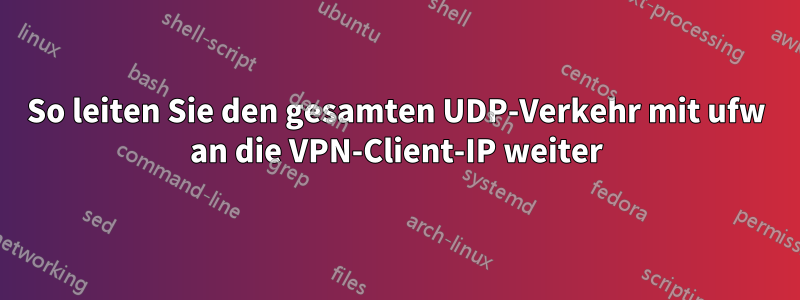 So leiten Sie den gesamten UDP-Verkehr mit ufw an die VPN-Client-IP weiter