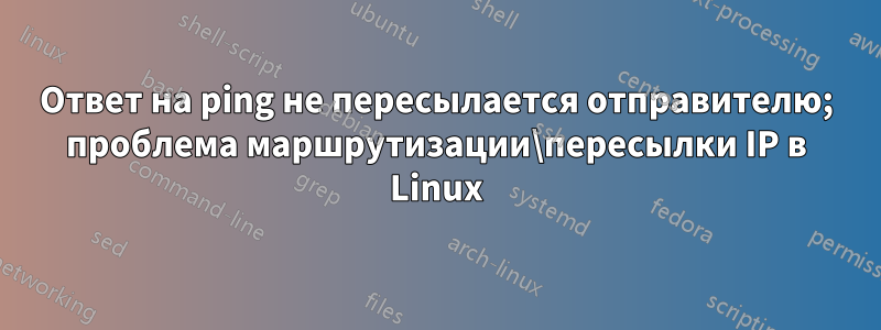 Ответ на ping не пересылается отправителю; проблема маршрутизации\пересылки IP в Linux
