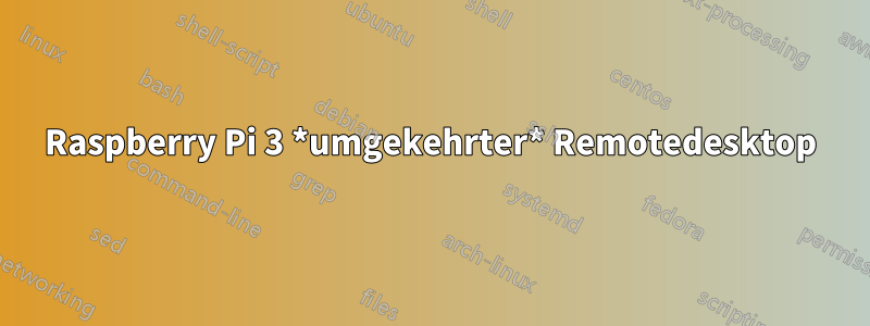 Raspberry Pi 3 *umgekehrter* Remotedesktop