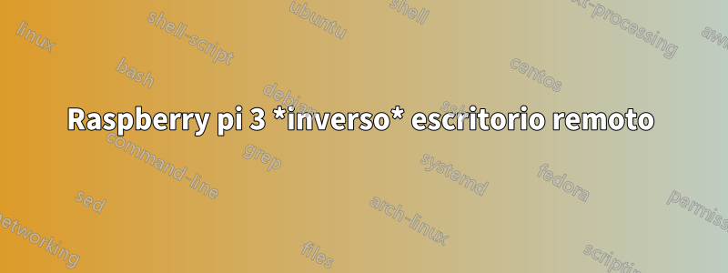 Raspberry pi 3 *inverso* escritorio remoto