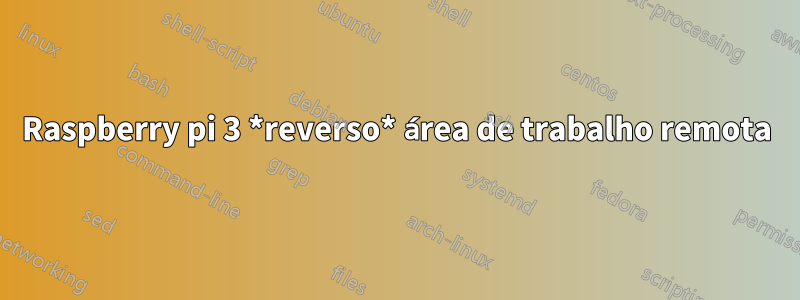 Raspberry pi 3 *reverso* área de trabalho remota