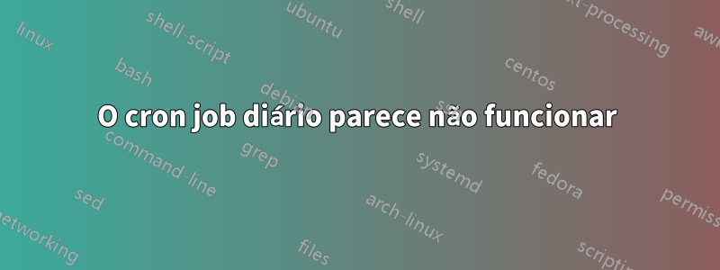 O cron job diário parece não funcionar