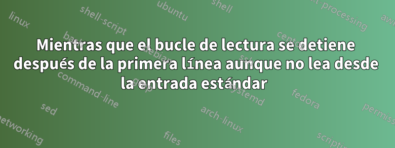 Mientras que el bucle de lectura se detiene después de la primera línea aunque no lea desde la entrada estándar 