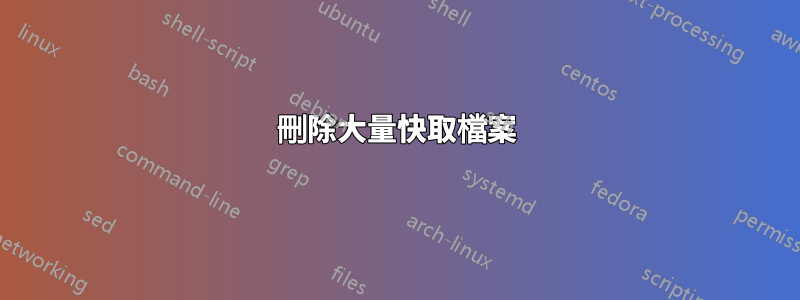 刪除大量快取檔案