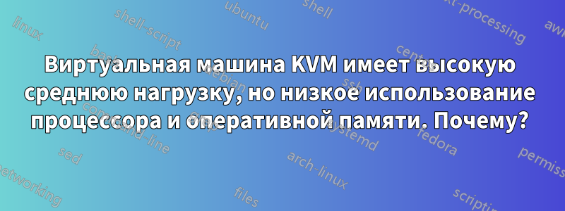 Виртуальная машина KVM имеет высокую среднюю нагрузку, но низкое использование процессора и оперативной памяти. Почему?