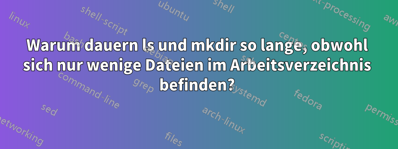 Warum dauern ls und mkdir so lange, obwohl sich nur wenige Dateien im Arbeitsverzeichnis befinden?