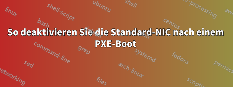 So deaktivieren Sie die Standard-NIC nach einem PXE-Boot