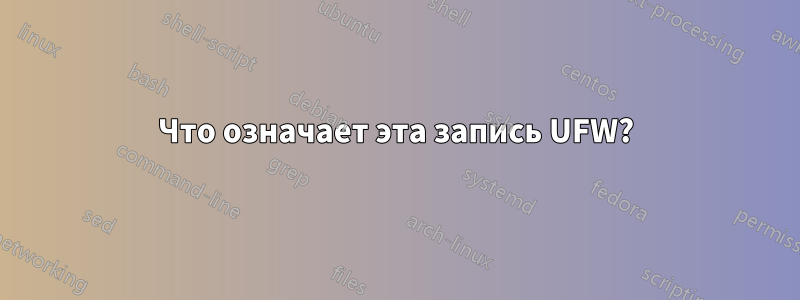 Что означает эта запись UFW?
