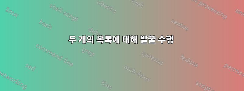 두 개의 목록에 대해 발굴 수행