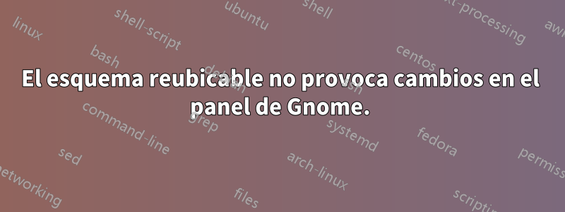 El esquema reubicable no provoca cambios en el panel de Gnome.
