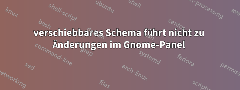 verschiebbares Schema führt nicht zu Änderungen im Gnome-Panel