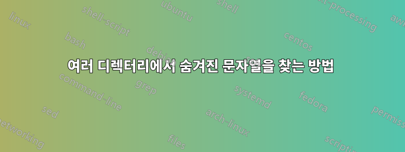 여러 디렉터리에서 숨겨진 문자열을 찾는 방법