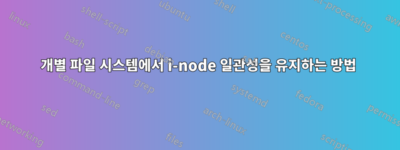 개별 파일 시스템에서 i-node 일관성을 유지하는 방법