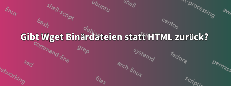 Gibt Wget Binärdateien statt HTML zurück?