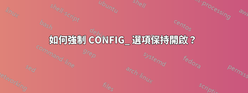 如何強制 CONFIG_ 選項保持開啟？