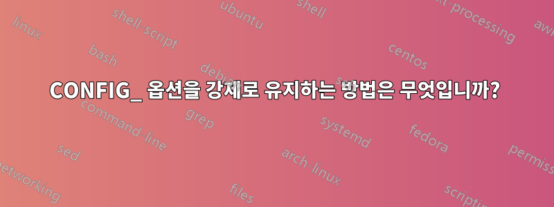 CONFIG_ 옵션을 강제로 유지하는 방법은 무엇입니까?