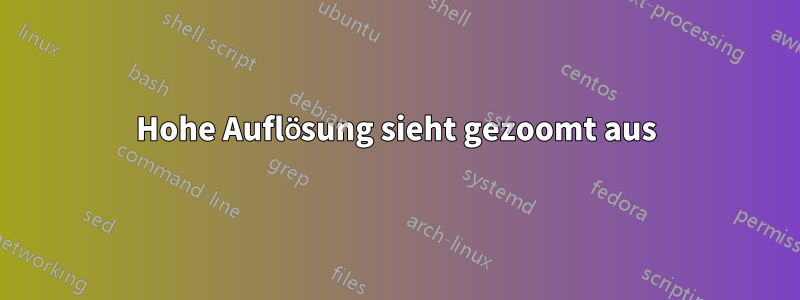 Hohe Auflösung sieht gezoomt aus