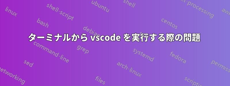 ターミナルから vscode を実行する際の問題