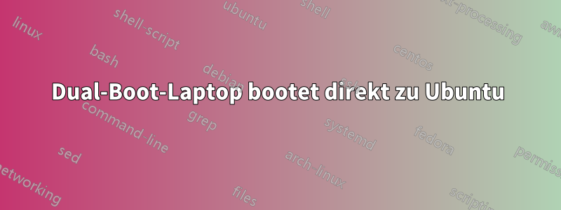 Dual-Boot-Laptop bootet direkt zu Ubuntu