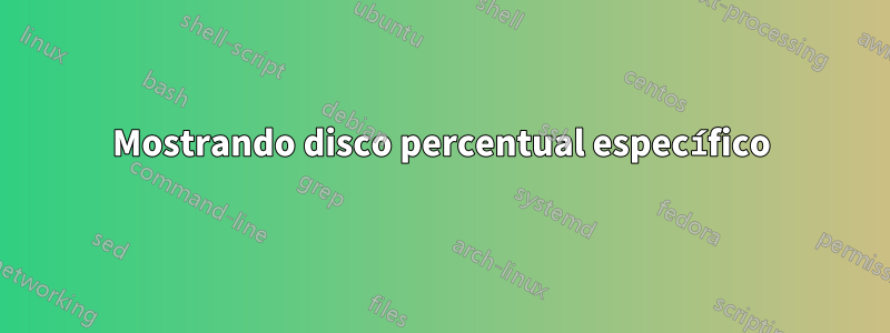 Mostrando disco percentual específico