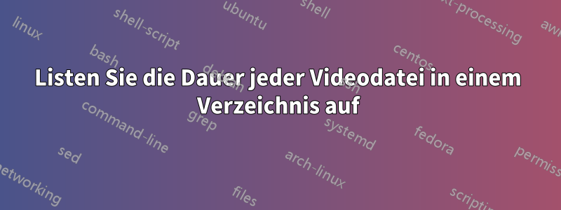 Listen Sie die Dauer jeder Videodatei in einem Verzeichnis auf
